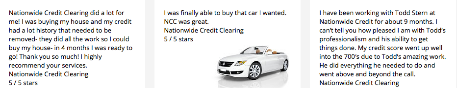 nationwide credit clearing testimonials